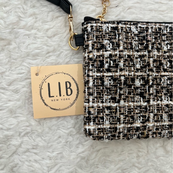 LIB New York Black and White Tweed Wristlet - Picture 3 of 5